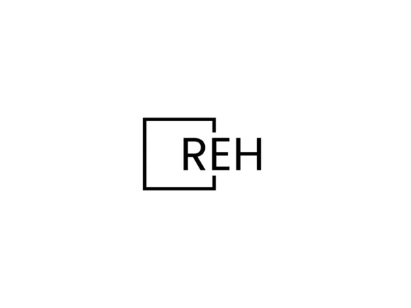 在白色背景 矢量标识上分离的Reh字母 — 图库矢量图片