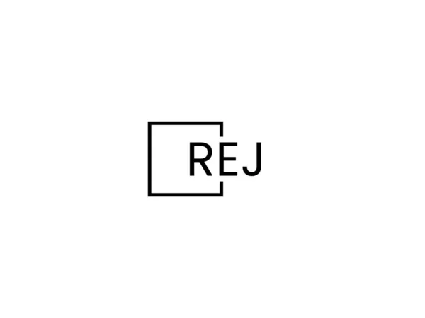 在白色背景 矢量标识上分离的Rej字母 — 图库矢量图片