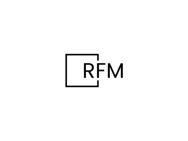 在白色背景 矢量标识上分离的Rfm字母 — 图库矢量图片