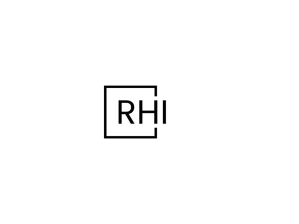 Rhi Letters Isolated White Background Vector Logo — 图库矢量图片