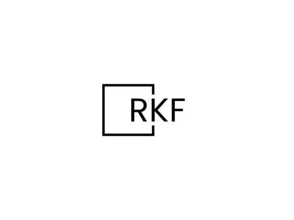Rkf Letras Isoladas Fundo Branco Logotipo Vetor —  Vetores de Stock