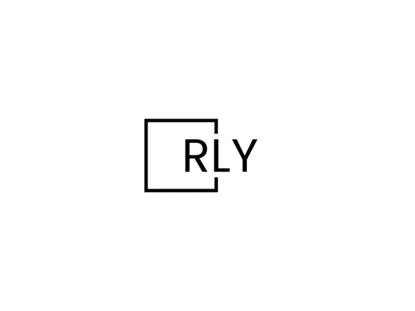 Rly Γράμματα Απομονώνονται Λευκό Φόντο Λογότυπο Διάνυσμα — Διανυσματικό Αρχείο