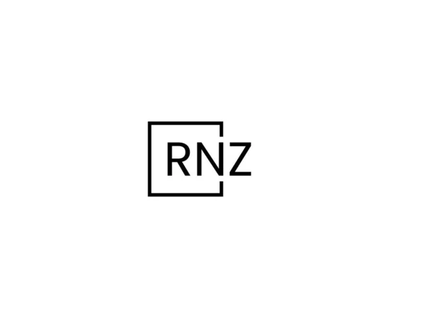 Lettere Rnz Isolate Sfondo Bianco Logo Vettoriale — Vettoriale Stock