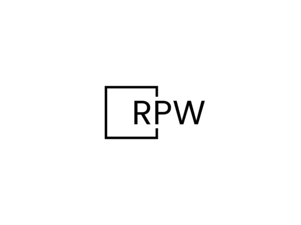 Lettres Rpw Isolées Sur Fond Blanc Logo Vectoriel — Image vectorielle