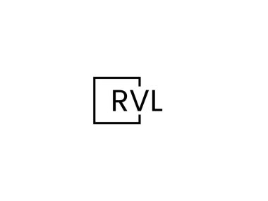 Beyaz arkaplan, vektör logosu üzerinde RVL harfleri izole