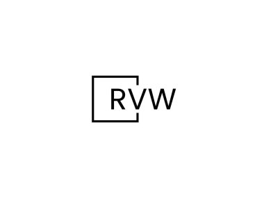 Beyaz arkaplanda izole edilmiş RVW harfleri, vektör logosu