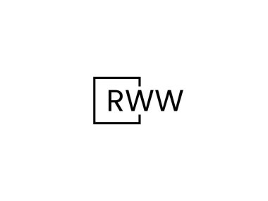 Beyaz arkaplanda RWW harfleri izole edildi, vektör logosu