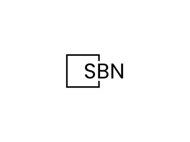 Beyaz arkaplan, vektör logosu üzerinde SBN harfleri izole