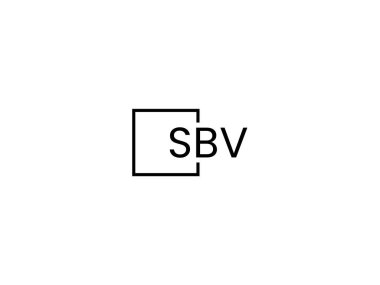 Beyaz arkaplan ve vektör logosunda SBV harfleri izole edildi