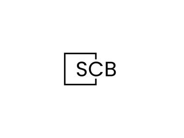 Beyaz arkaplanda SCB harfleri izole edildi, vektör logosu