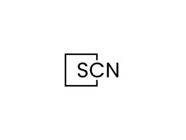 Beyaz arkaplan, vektör logosu üzerinde SCN harfleri izole