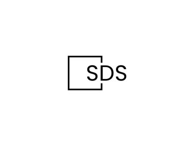 Beyaz arkaplan ve vektör logosunda SDS harfleri izole edildi