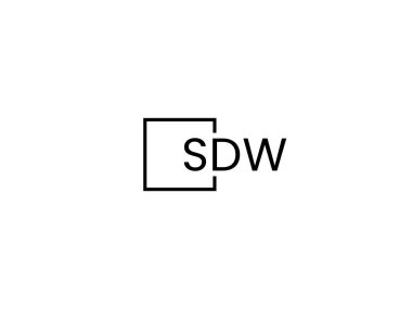 Beyaz arkaplan ve vektör logosunda SDW harfleri izole edildi