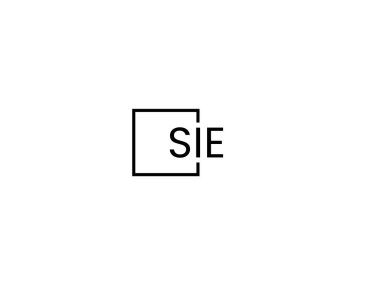 Beyaz arkaplanda izole edilmiş SIE harfleri, vektör logosu