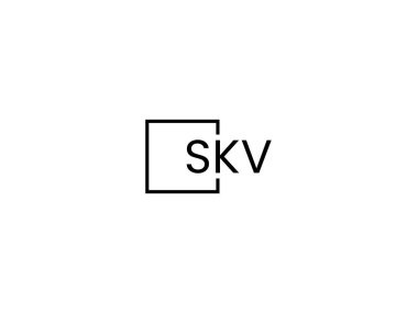 Beyaz arkaplan ve vektör logosunda SKV harfleri izole edildi