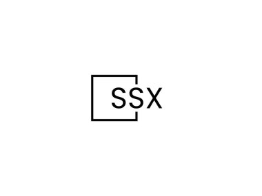 SSX harfleri beyaz arkaplanda izole edildi, vektör logosu