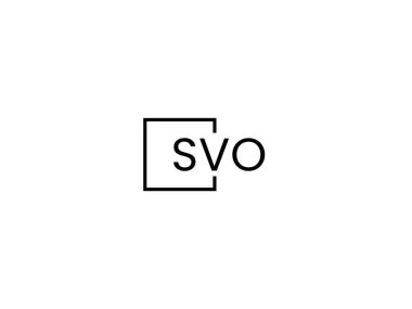 Beyaz arkaplanda izole edilmiş SVO harfleri, vektör logosu