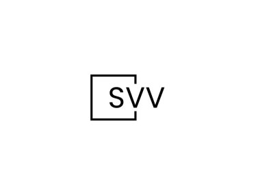 Beyaz arkaplanda izole edilmiş SVV harfleri, vektör logosu
