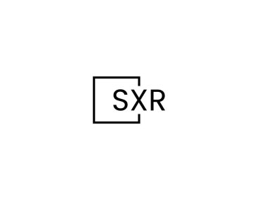 Beyaz arkaplan ve vektör logosunda SXR harfleri izole edildi