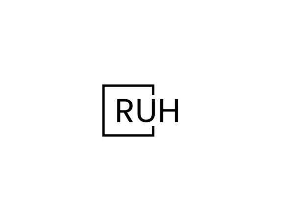 Γράμματα Ruh Απομονωμένα Λευκό Φόντο Λογότυπο Διανύσματος — Διανυσματικό Αρχείο