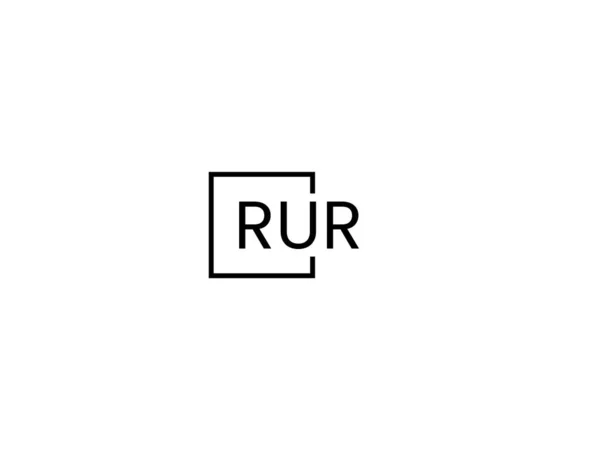 Rur Γράμματα Που Απομονώνονται Λευκό Φόντο Διανυσματικό Λογότυπο — Διανυσματικό Αρχείο