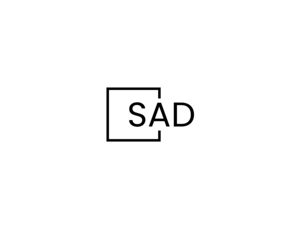 Letras Sad Aisladas Sobre Fondo Blanco Logotipo Vectorial — Vector de stock