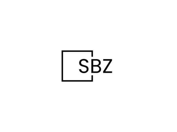 Sbz Letters Geïsoleerd Witte Achtergrond Vector Logo — Stockvector