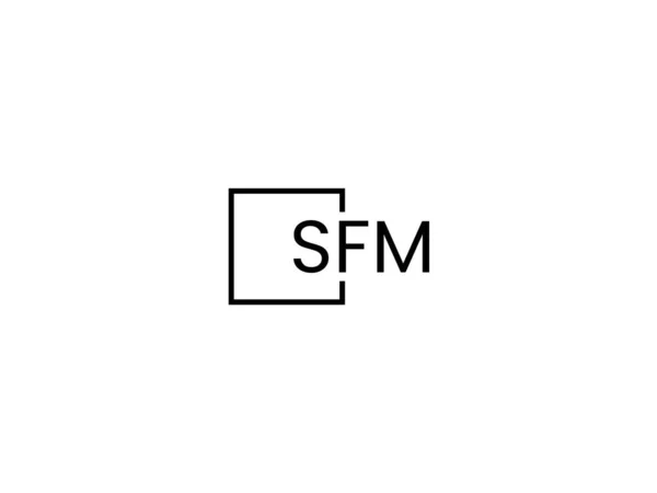 Letras Sfm Aisladas Sobre Fondo Blanco Logotipo Vectorial — Archivo Imágenes Vectoriales