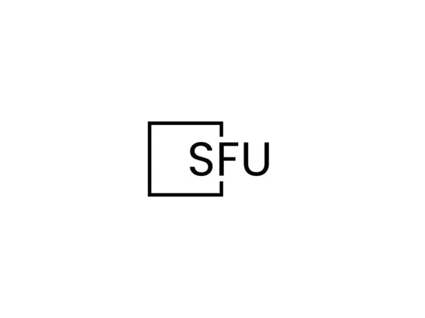 白の背景に隔離されたSfu文字 ベクトルロゴ — ストックベクタ