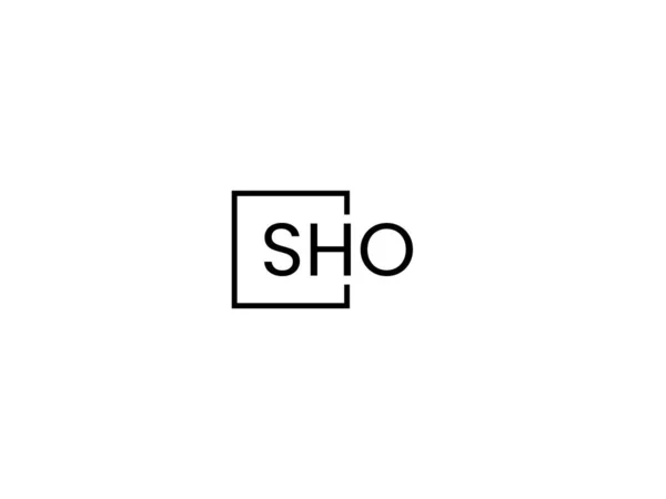 Lettres Sho Isolées Sur Fond Blanc Logo Vectoriel — Image vectorielle