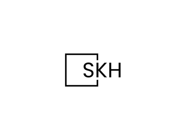 Letras Skh Isoladas Fundo Branco Logotipo Vetor —  Vetores de Stock