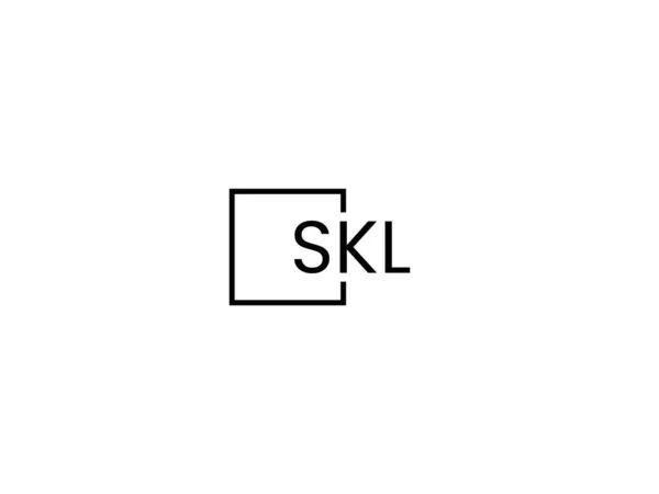 白い背景に隔離されたSkl文字 ベクトルロゴ — ストックベクタ
