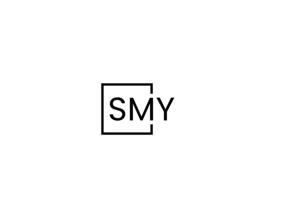 Lettres Smy Isolées Sur Fond Blanc Logo Vectoriel — Image vectorielle