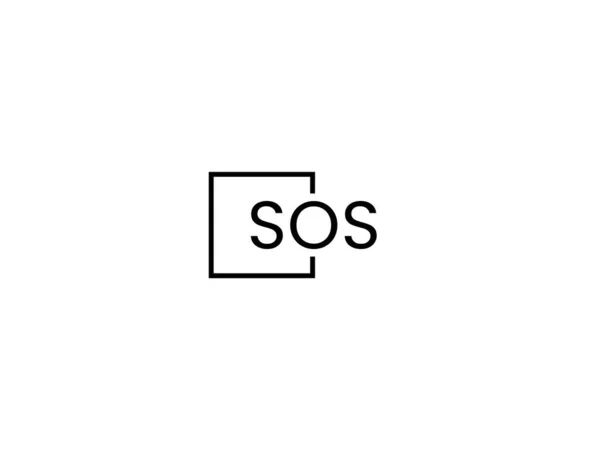 Γράμματα Sos Απομονωμένα Λευκό Φόντο Διανυσματικό Λογότυπο — Διανυσματικό Αρχείο