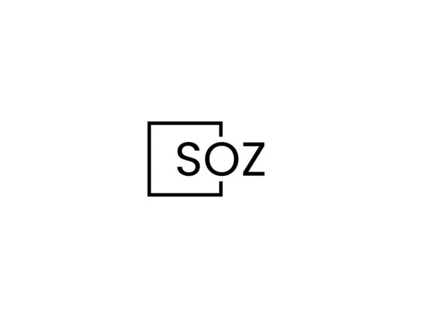 白い背景に隔離されたSoz文字 ベクトルロゴ — ストックベクタ