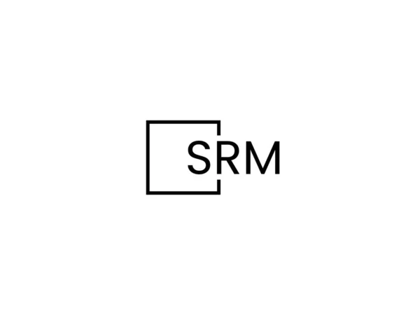 在白色背景 矢量标识上分离的Srm字母 — 图库矢量图片