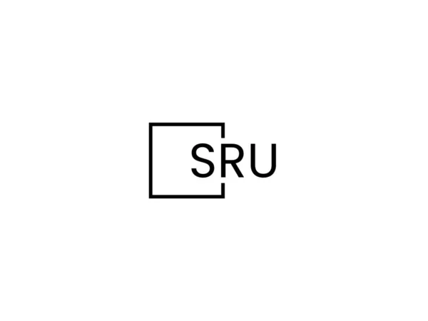 Sru Letters Isolated White Background Vector Logo — 图库矢量图片
