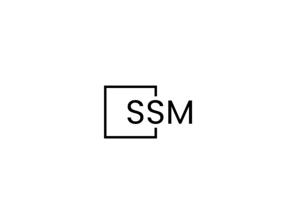Ssm Буквы Изолированы Белом Фоне Векторный Логотип — стоковый вектор