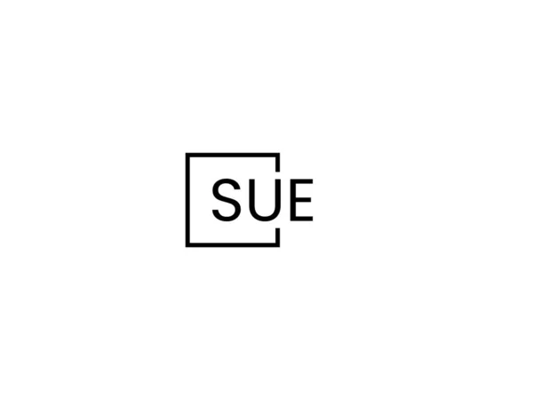 Lettres Sue Isolées Sur Fond Blanc Logo Vectoriel — Image vectorielle