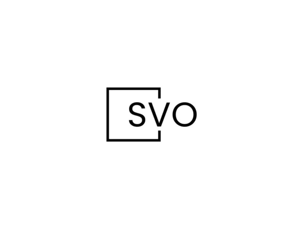Svo Letters Geïsoleerd Witte Achtergrond Vector Logo — Stockvector