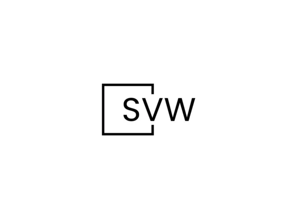 Lettres Svw Isolées Sur Fond Blanc Logo Vectoriel — Image vectorielle