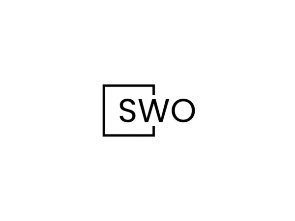 Swo Letras Isoladas Fundo Branco Logotipo Vetor —  Vetores de Stock