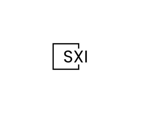 Lettres Sxi Isolées Sur Fond Blanc Logo Vectoriel — Image vectorielle