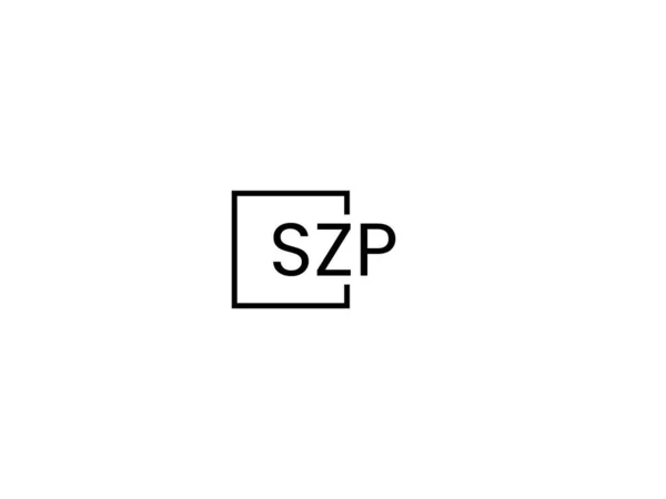 Szp Letters Isolated White Background Vector Logo — Stock Vector
