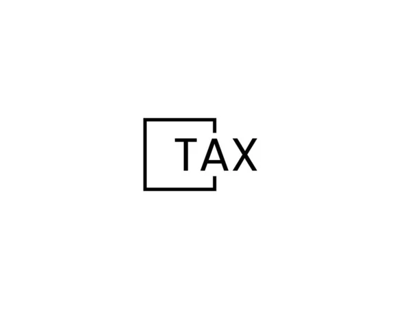 Tax Písmena Izolovaná Bílém Pozadí Vektorové Logo — Stockový vektor