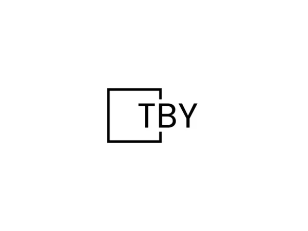 白の背景に隔離されたTby文字 ベクトルロゴ — ストックベクタ