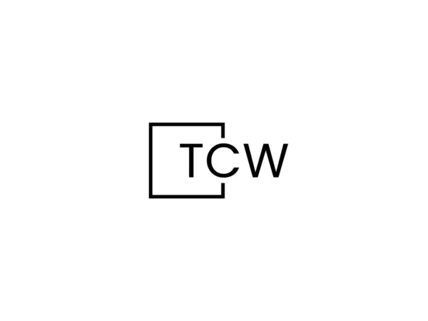 Tcw Letters Isolated White Background Vector Logo — Stock Vector