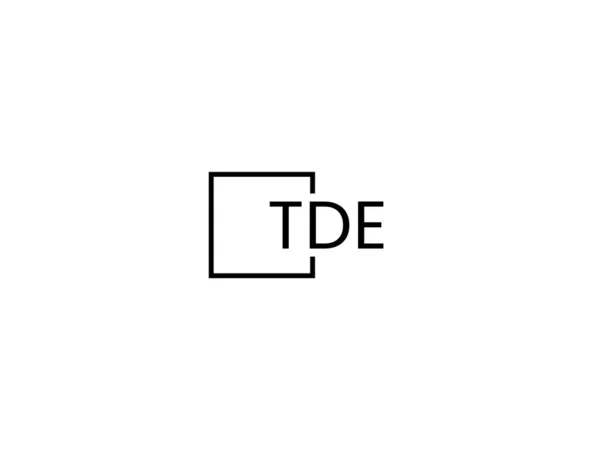 Tde Letters Isolated White Background Vector Logo — Stock Vector