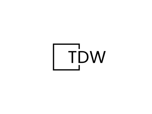 Tdw Letters Isolated White Background Vector Logo — Stock Vector