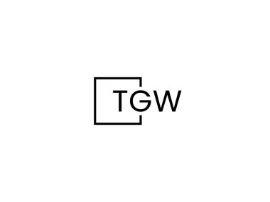 Beyaz arkaplan ve vektör logosunda TGW harfleri izole edildi